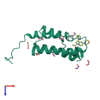 PDB entry 4ir4 coloured by chain, top view.