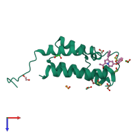 PDB entry 4ir5 coloured by chain, top view.