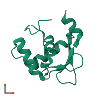 PDB entry 4irg coloured by chain, front view.