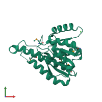 PDB entry 4is2 coloured by chain, front view.