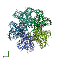 PDB entry 4is4 coloured by chain, side view.