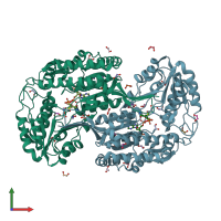 PDB entry 4ita coloured by chain, front view.