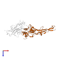 Cellulose-binding protein CttA N-terminal domain-containing protein in PDB entry 4iu2, assembly 1, top view.