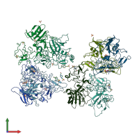 PDB entry 4iua coloured by chain, front view.
