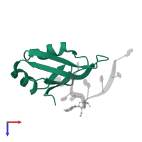 TAR DNA-binding protein 43 in PDB entry 4iuf, assembly 1, top view.