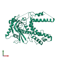 PDB entry 4iuj coloured by chain, front view.