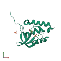 PDB entry 4iun coloured by chain, front view.