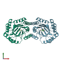PDB entry 4iuo coloured by chain, front view.