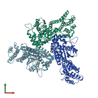 PDB entry 4ivj coloured by chain, front view.