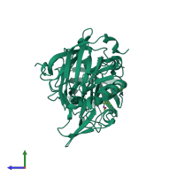 PDB entry 4ivs coloured by chain, side view.