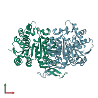 PDB entry 4iwh coloured by chain, front view.