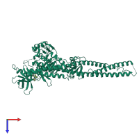 PDB entry 4iwq coloured by chain, top view.