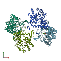 PDB entry 4ix2 coloured by chain, front view.