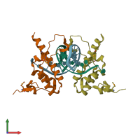 PDB entry 4ix7 coloured by chain, front view.