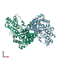 PDB entry 4ix8 coloured by chain, front view.