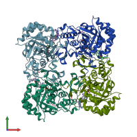 PDB entry 4ixh coloured by chain, front view.