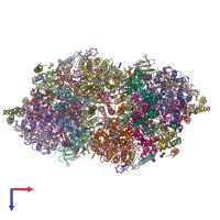 PDB entry 4ixq coloured by chain, top view.