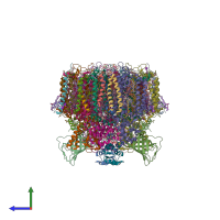 PDB entry 4ixr coloured by chain, side view.