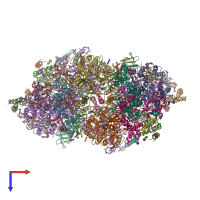 PDB entry 4ixr coloured by chain, top view.