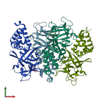 PDB entry 4iy8 coloured by chain, front view.