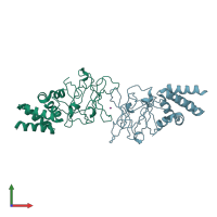PDB entry 4iy9 coloured by chain, front view.