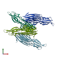 PDB entry 4iyc coloured by chain, front view.