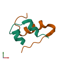 PDB entry 4iyd coloured by chain, front view.