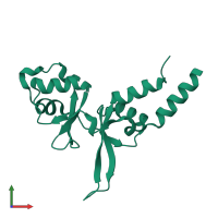 PDB entry 4iys coloured by chain, front view.