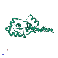 PDB entry 4iys coloured by chain, top view.