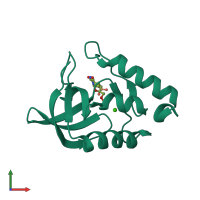 PDB entry 4iz8 coloured by chain, front view.