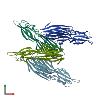 PDB entry 4j0o coloured by chain, front view.