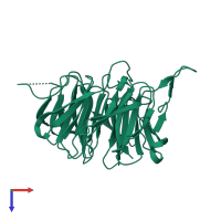 PDB entry 4j0w coloured by chain, top view.