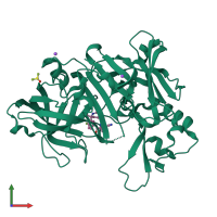 PDB entry 4j17 coloured by chain, front view.