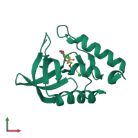 PDB entry 4j1m coloured by chain, front view.