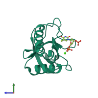 PDB entry 4j1m coloured by chain, side view.