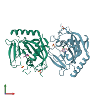 PDB entry 4j22 coloured by chain, front view.