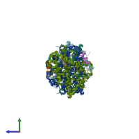 PDB entry 4j24 coloured by chain, side view.