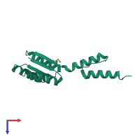 PDB entry 4j29 coloured by chain, top view.