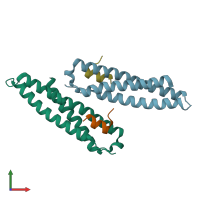 PDB entry 4j2c coloured by chain, front view.