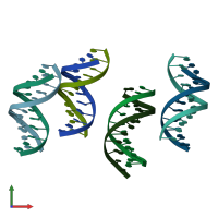 PDB entry 4j2i coloured by chain, front view.