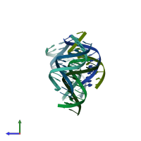 PDB entry 4j2i coloured by chain, side view.