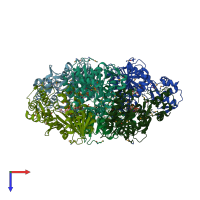PDB entry 4j2o coloured by chain, top view.