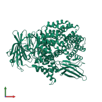 PDB entry 4j3b coloured by chain, front view.