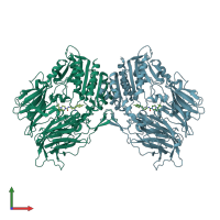 PDB entry 4j3j coloured by chain, front view.