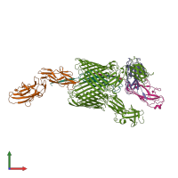 PDB entry 4j3o coloured by chain, front view.
