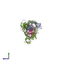 PDB entry 4j3o coloured by chain, side view.
