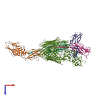 PDB entry 4j3o coloured by chain, top view.