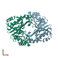 PDB entry 4j40 coloured by chain, front view.