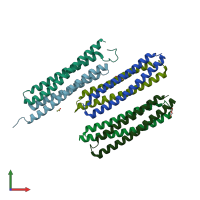 PDB entry 4j41 coloured by chain, front view.