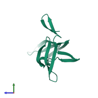 PDB entry 4j4c coloured by chain, side view.